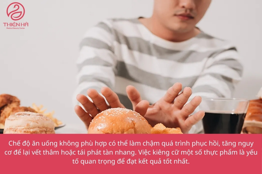 Kiêng ăn sau khi bắn tàn nhang sẽ giúp vết thương mau lành và phát huy tối đa hiệu quả laser
