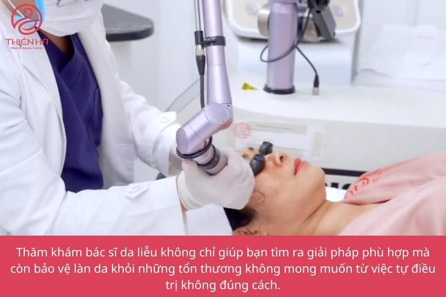 Hình ảnh khách hàng của Viện Thẩm Mỹ Thiên Hà thực hiện laser trị nám