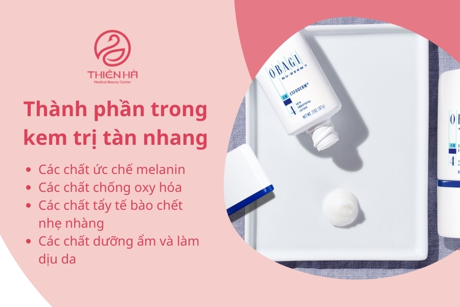 Mỗi thành phần này đều có vai trò riêng trong việc hỗ trợ làm mờ tàn nhang, cải thiện làn da sáng khỏe và đều màu.