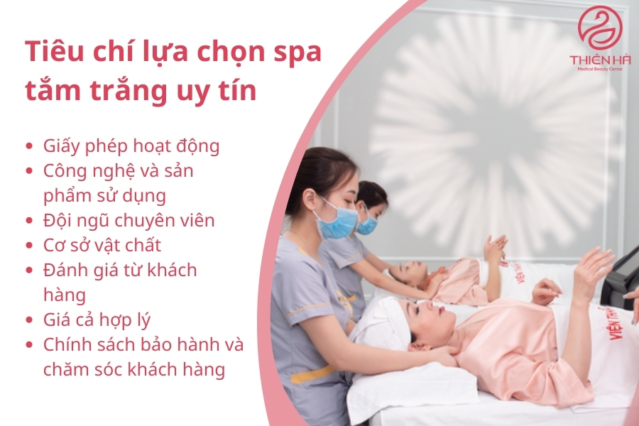 Dựa vào các tiêu chí trên, bạn có thể dễ dàng tìm được một spa tắm trắng uy tín, đảm bảo hiệu quả và sự an toàn tuyệt đối cho làn da của mình.