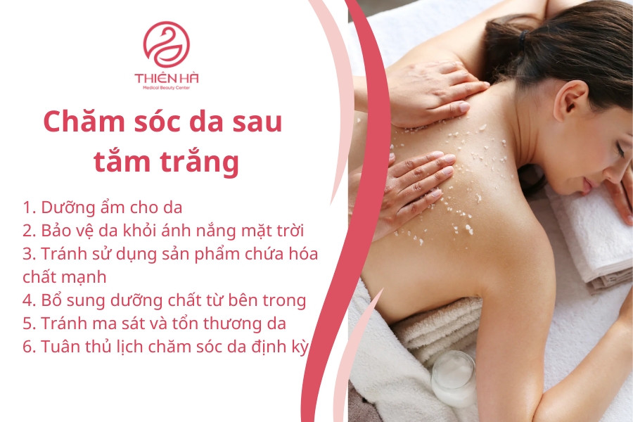 Việc chăm sóc da đúng cách sau tắm trắng không chỉ giúp bạn duy trì làn da mịn màng mà còn ngăn ngừa các tác động xấu từ môi trường, giữ vẻ đẹp bền lâu theo thời gian.