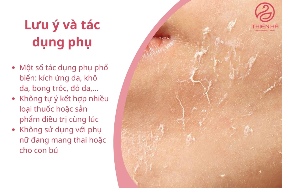Những lưu ý này không chỉ giúp bạn đạt được hiệu quả điều trị mà còn bảo vệ làn da khỏi những nguy cơ không mong muốn trong quá trình sử dụng thuốc.