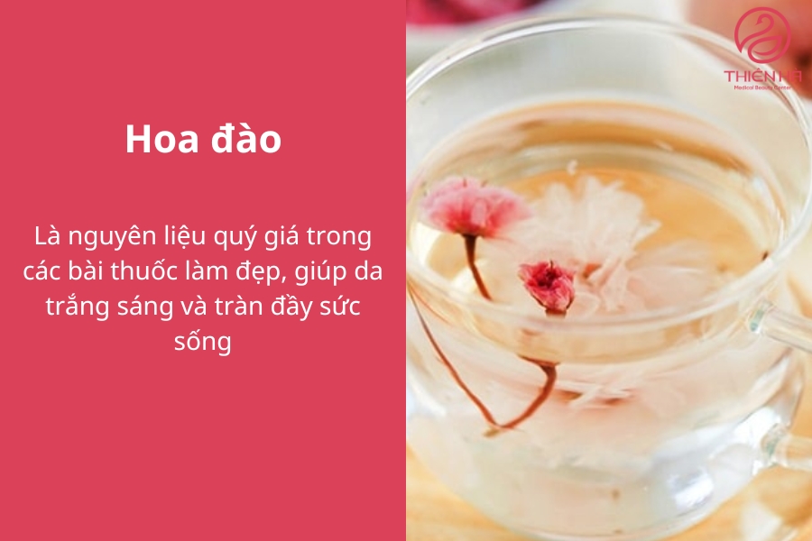 Hoa đào là nguyên liệu quen thuộc và có công dụng làm sáng da tự nhiên 