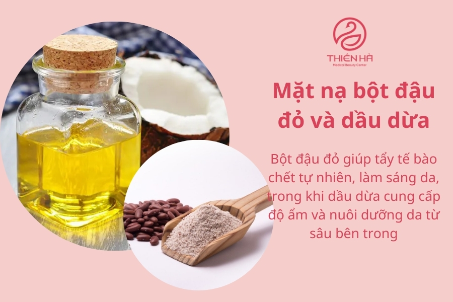 Dùng bột đậu đỏ kết hợp dầu dừa bạn sẽ thấy sự thay đổi khác biệt của làn da