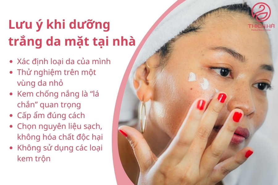 Dưỡng trắng da tại nhà là một hành trình đòi hỏi sự cẩn thận và kiên nhẫn. Chỉ cần thực hiện đúng cách và tuân thủ các lưu ý trên, bạn sẽ sở hữu làn da sáng mịn, khỏe mạnh và rạng rỡ một cách an toàn. Hãy chăm sóc làn da của mình đúng cách để luôn tự tin trong mọi khoảnh khắc!