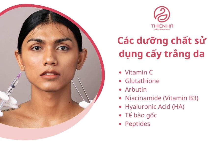 Các dưỡng chất được sử dụng trong cấy trắng da mặt đều mang lại lợi ích đáng kể, từ làm sáng da, giảm thâm nám đến nuôi dưỡng và tái tạo da toàn diện. 