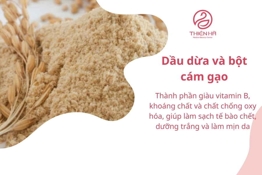 Làm trắng da mặt với dầu dừa và bột cám gạo bạn sẽ thấy hiệu quả bất ngờ