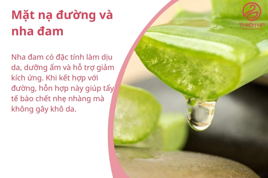 Đường và nha đam có thể kết hợp sử dụng hàng tuần để tăng hiệu quả dưỡng trắng cho da mặt 