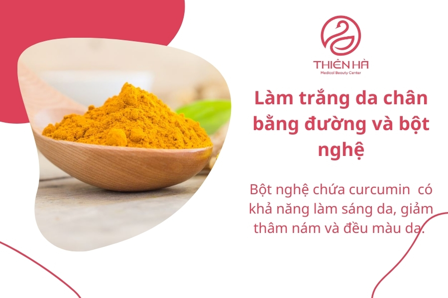 Nghệ là nguyên liệu nổi tiếng trong việc làm sáng da tại nhà, bạn hãy áp dụng công thức này để có một đôi chân trắng mịn như ý muốn nhé! 