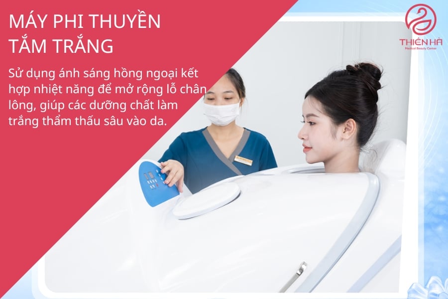 Máy tắm trắng phi thuyền được sử dụng ở rất nhiều spa nổi tiếng