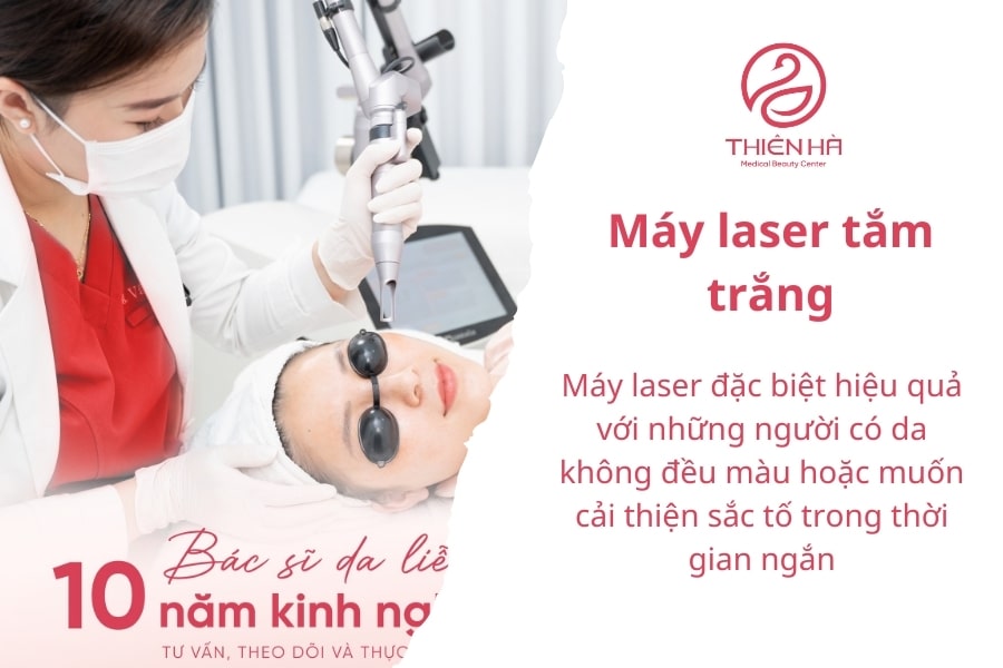 Máy laser hỗ trợ làm giảm nám sạm tàn nhang hiệu quả, thường được sử dụng trên những vùng da nhỏ như mặt, bàn tay, cánh tay,...