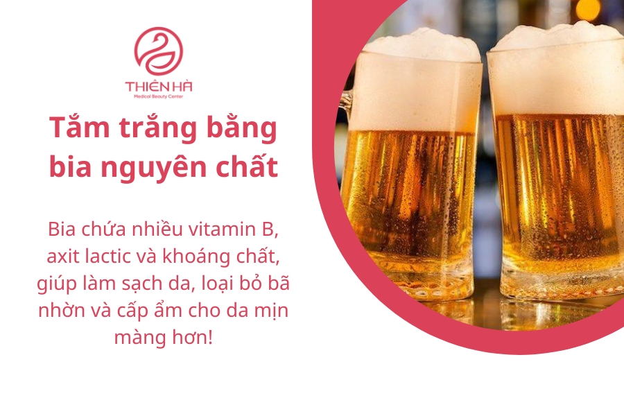 Bia có thể sử dụng để tắm trực tiếp nhưng hãy tắm sạch lại bằng nước ấm để da luôn mịn màng, đủ ẩm nhé!