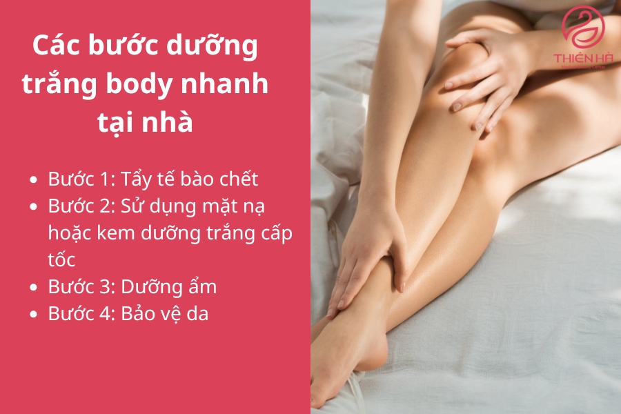 Dưỡng trắng body cấp tốc tại nhà không chỉ là sử dụng kem dưỡng trắng mà còn phải có quy trình chăm sóc da đúng cách. 