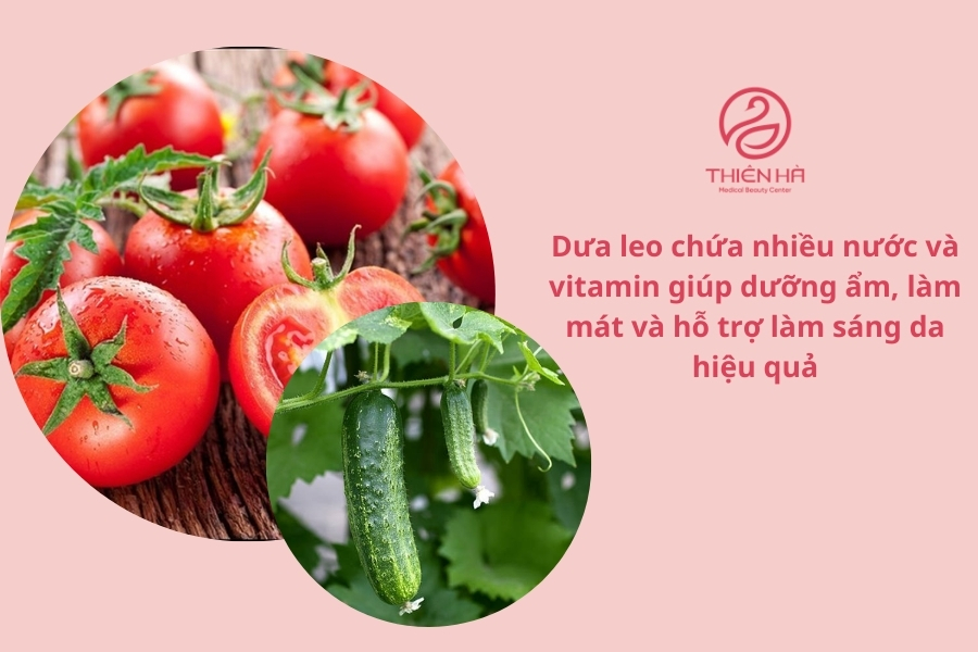 Uống nước ép cà chua trắng da khi kết hợp cùng dưa leo mang lại hiệu quả thanh lọc cơ thể, trắng sáng từ bên trong