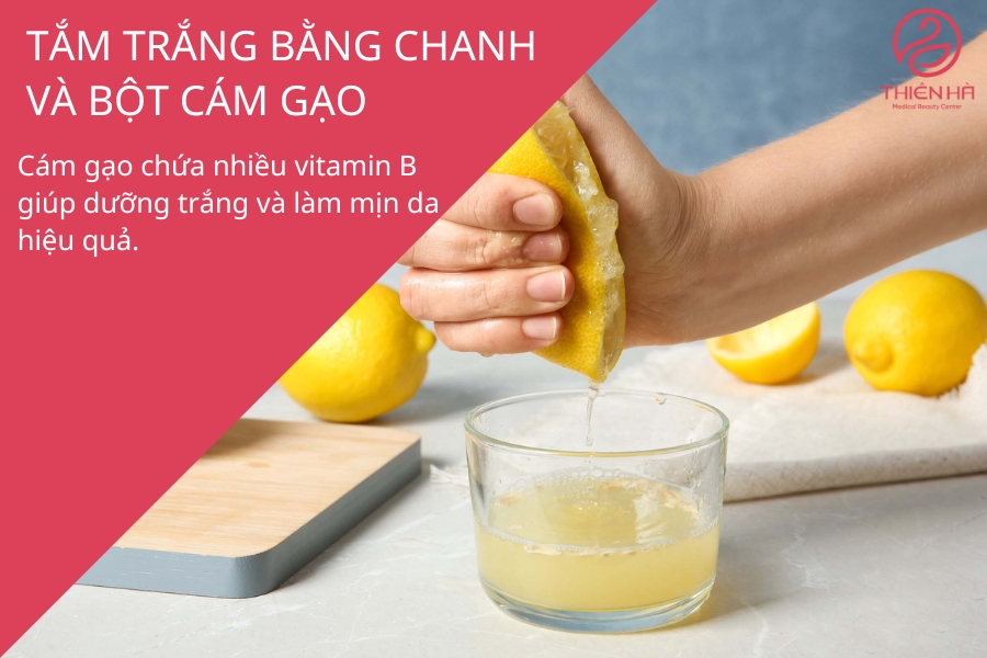 Bạn có thể sử dụng chanh và bột cám gạo làm hỗn hợp tắm trắng body 1 tuần 1 lần. Đừng quên dưỡng ẩm sau khi tắm và chống nắng kỹ khi ra ngoài vào ban ngày!