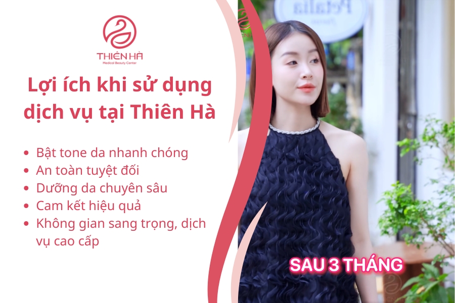 Hình ảnh khách hàng sau 3 tháng tắm trắng tại Thiên Hà