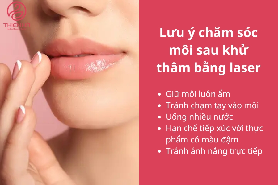 Chăm sóc môi đúng cách sau khi khử thâm bằng laser không chỉ giúp môi nhanh lành mà còn duy trì màu sắc hồng hào, tự nhiên lâu dài.