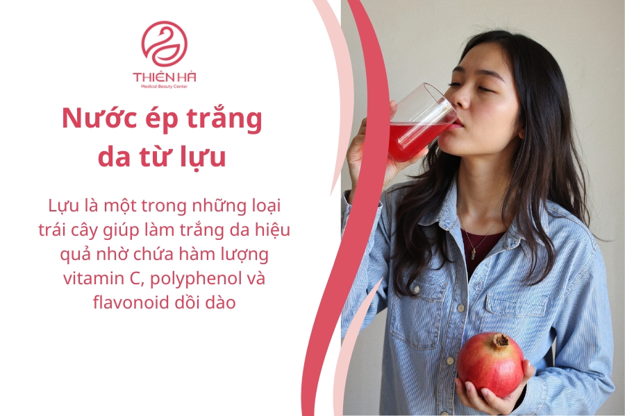 Nước ép lựu không chỉ giúp làm sáng da mà còn mang lại nhiều lợi ích cho sức khỏe, giúp tăng cường độ đàn hồi và giữ cho làn da luôn rạng rỡ, tươi trẻ.