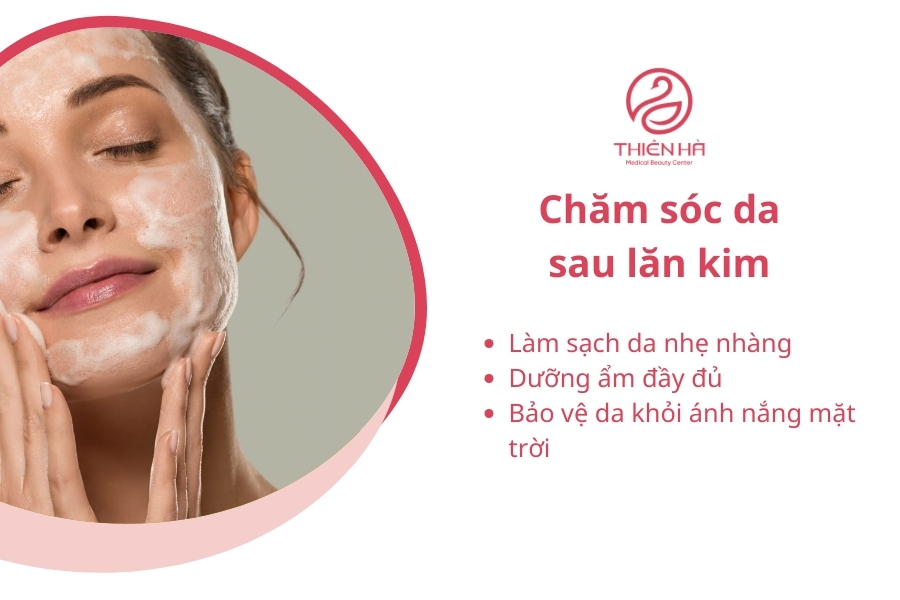 Các bước chăm sóc da sau lăn kim tại nhà 