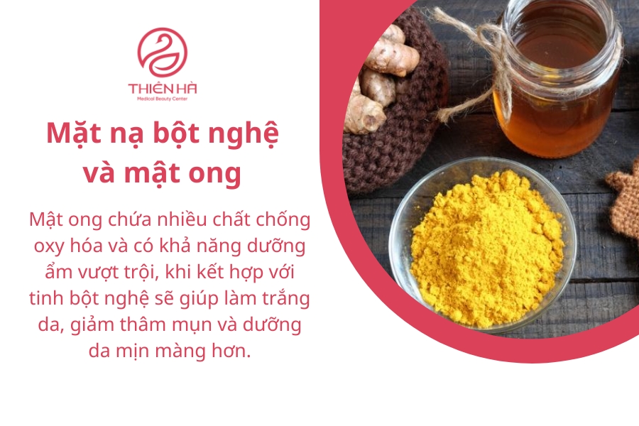 Đắp mặt nạ bột nghệ và mật ong đều đặn chị em sẽ thấy sự thay đổi rõ rệt của làn da