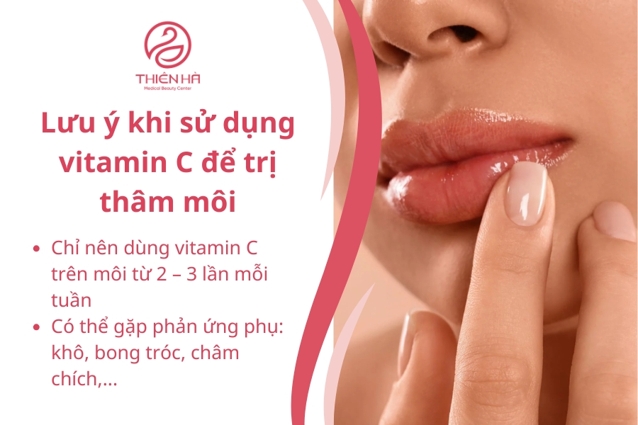 Các lưu ý quan trong khi trị thâm môi bằng vitamin C