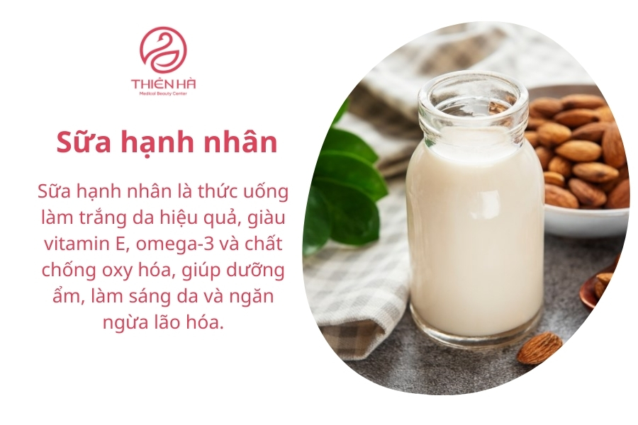 Sữa hạnh nhân không chứa đường hoặc chất bảo quản sẽ mang lại hiệu quả làm trắng da tối ưu. Kết hợp với chế độ chăm sóc da hợp lý để duy trì làn da sáng khỏe, căng mịn.