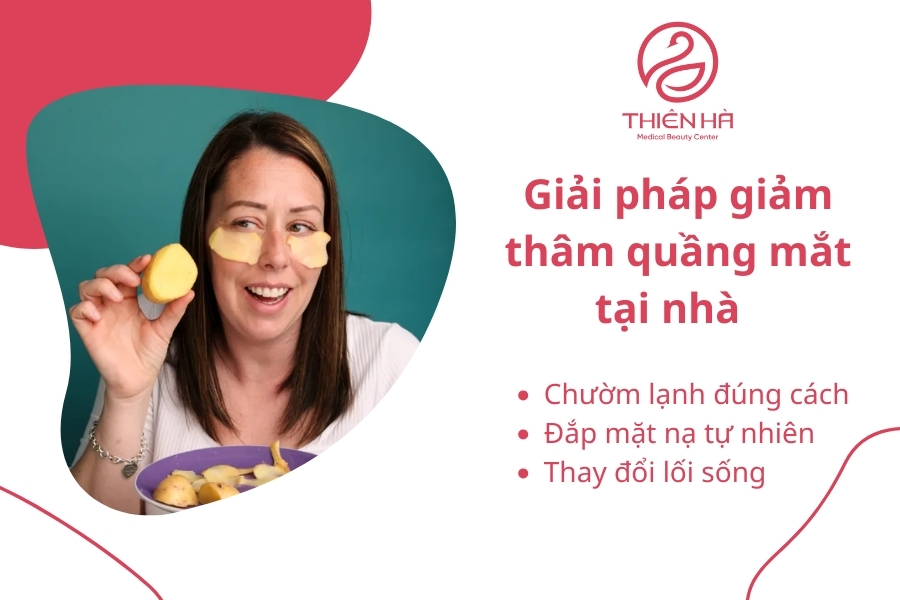 Mặt nạ tự nhiên từ dưa leo, khoai tây, trà xanh giúp làm dịu và sáng da vùng mắt.