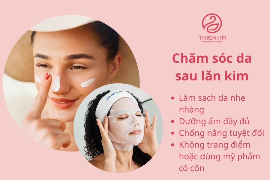 Chăm sóc da sau lăn kim đúng cách