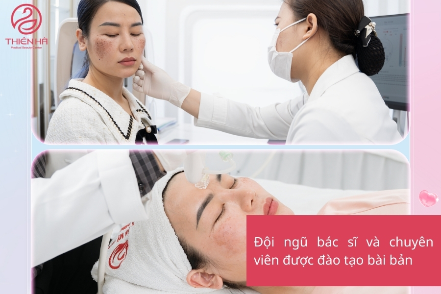 Bác sĩ da liễu giàu kinh nghiệm đang tư vấn cho khách hàng về phương pháp lăn kim.