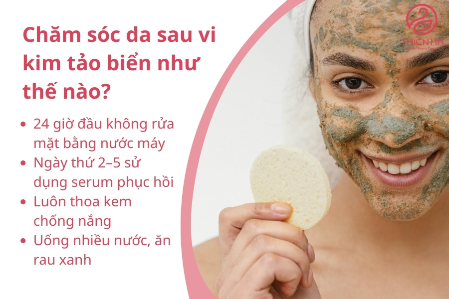 Chăm sóc da sau vi kim tảo biển