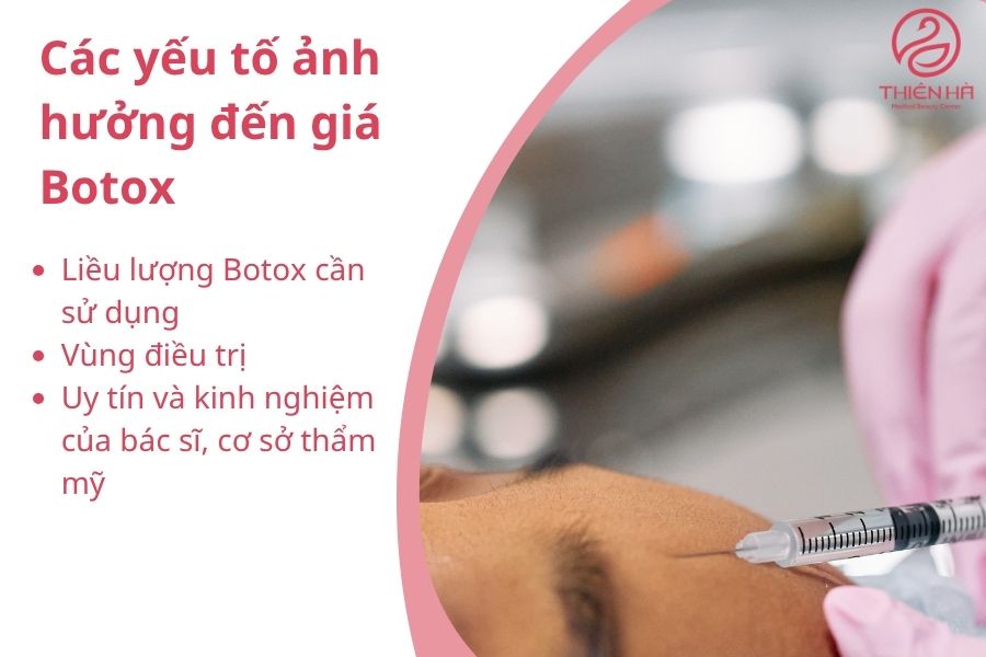 Giá tiêm Botox Botulinum Toxin Type A ảnh hưởng bởi nhiều yếu tố