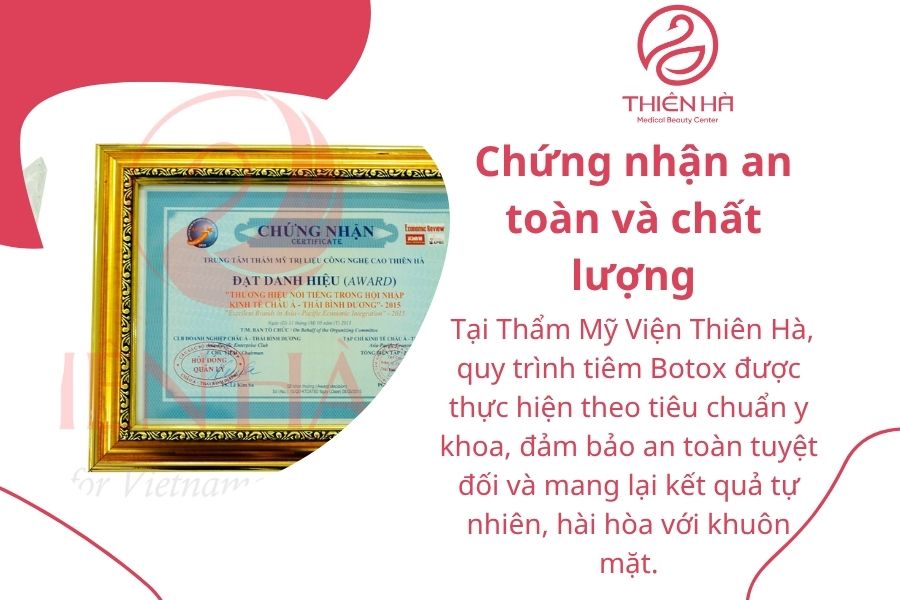 Hình ảnh chứng nhận chất lượng và độ an toàn của sản phẩm Botox được sử dụng tại Thẩm mỹ viện Thiên Hà