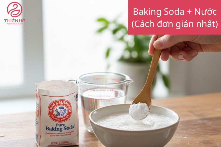 Baking Soda + Nước (Cách đơn giản nhất)