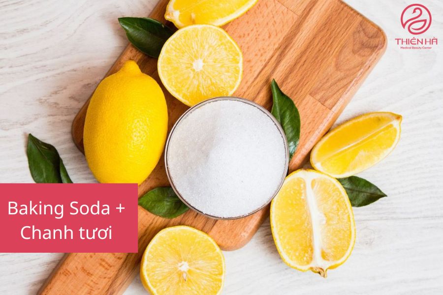 Baking Soda + Chanh tươi (Tẩy tế bào chết mạnh mẽ)