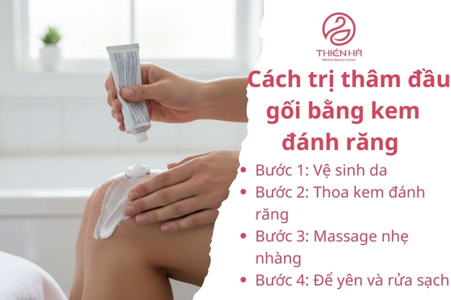 Cách trị thâm đầu gối bằng kem đánh răng 