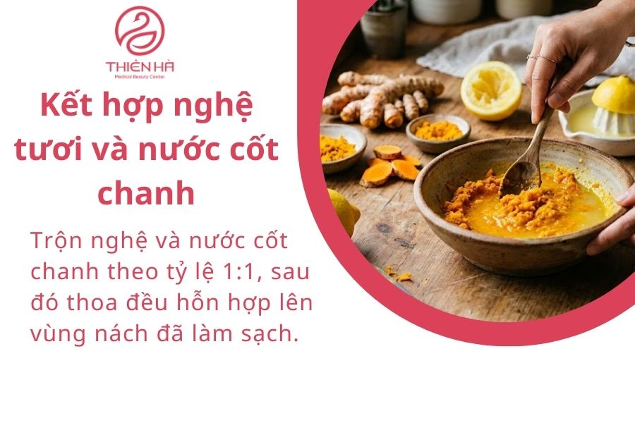Kết hợp nghệ tươi và nước cốt chanh 