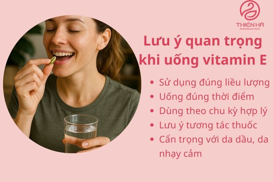 Lưu ý quan trọng khi uống vitamin E trị mụn nội tiết